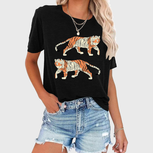 Womens Animal Tiger Graphic T-Shirt