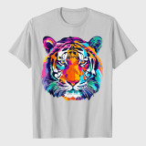 Colorful Tiger Graphic T-Shirt