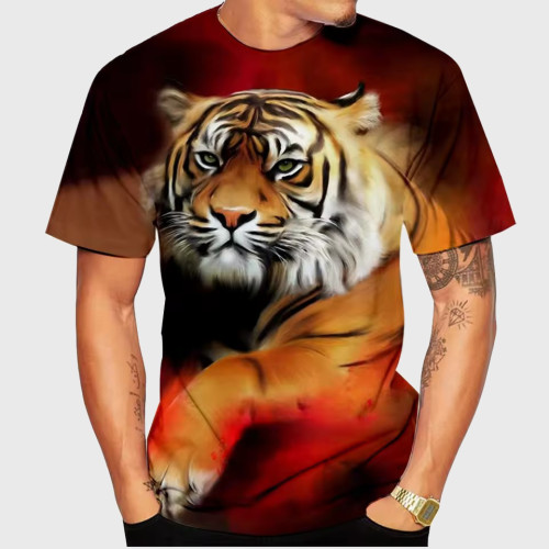3D Mens Tiger Casual T-Shirt