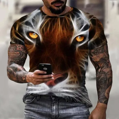 3D Tiger Eye Pattern T-Shirt