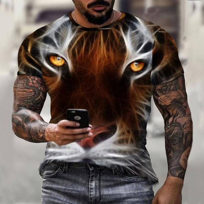 3D Tiger Eye Pattern T-Shirt
