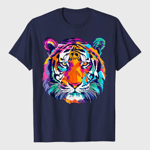 Colorful Tiger Graphic T-Shirt