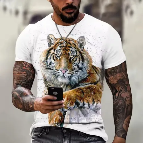 Watercolor Tiger Print T-Shirt