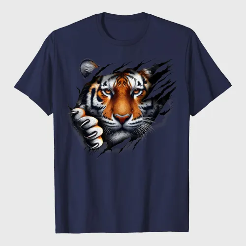 Retro Spirit Tiger Face T-Shirt