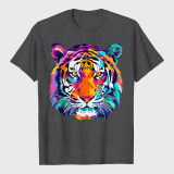 Colorful Tiger Graphic T-Shirt