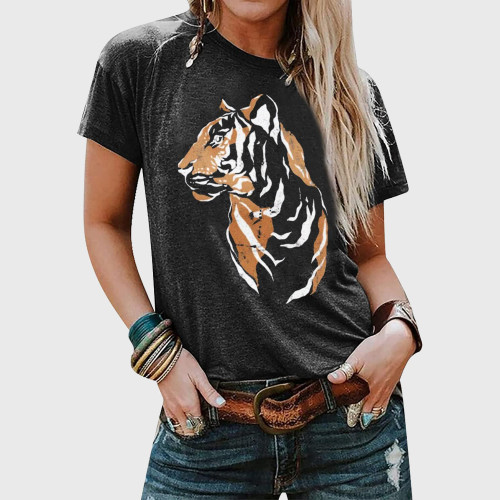 Womens Animal Tiger Graphic T-Shirt