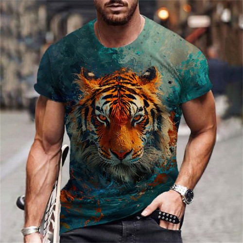 3D Tiger Art Graphic T-Shirt