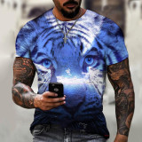 3D Tiger Face Graphic T-Shirt