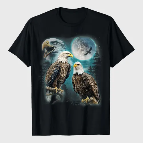 3 Eagles Howling At The Moon T-Shirt
