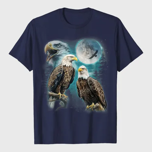 3 Eagles Howling At The Moon T-Shirt