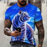 White Cartoon Tiger Print T-Shirt