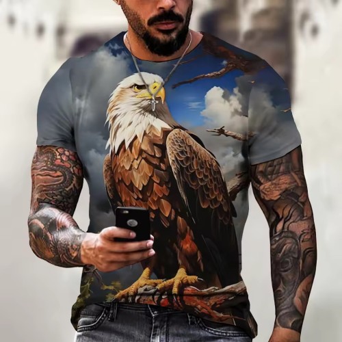 Bird Bald Eagle Printed T-Shirt
