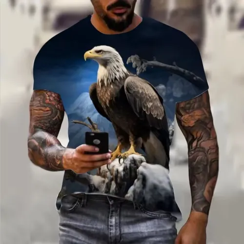 Mens Bald Eagle Graphic T-Shirt