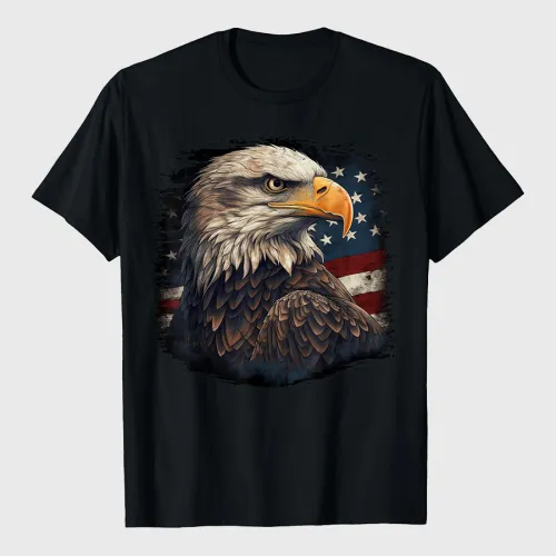 Bald Eagle US American Flag 4th Of July Proud Patriotic T-Shirt