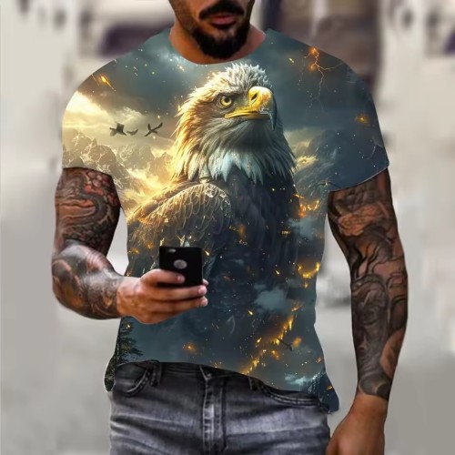 Flame Eagle Printed T-Shirt