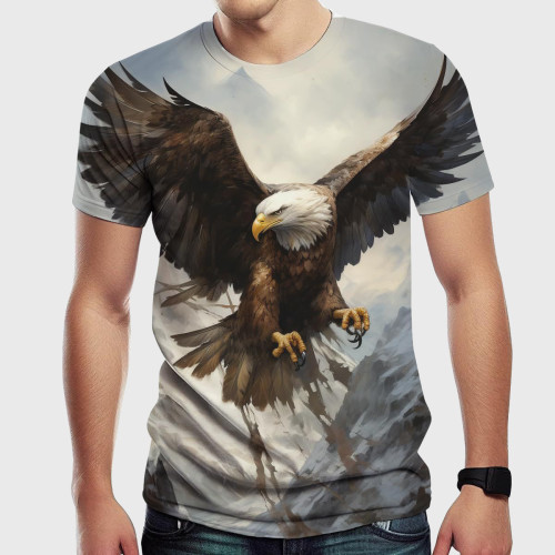 Flying Bald Eagle Graphic T-Shirt