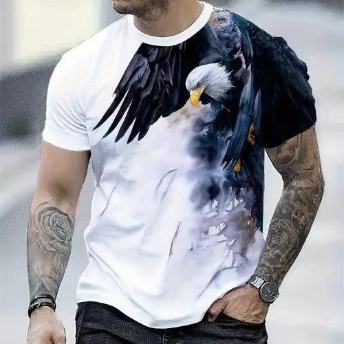 Mens Bald Eagle Printed T-Shirt