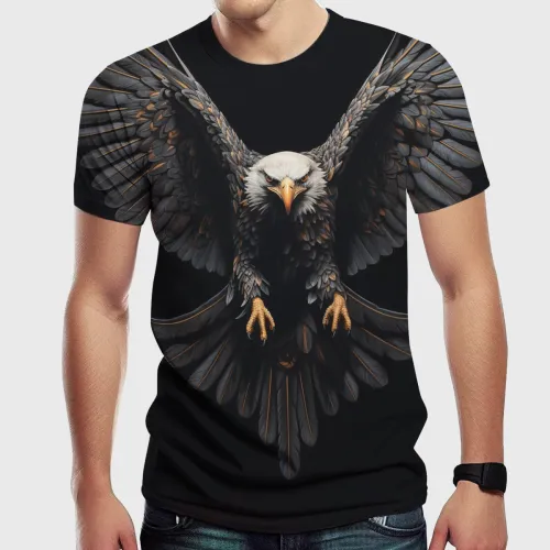 3D Bald Eagle Graphic T-Shirt