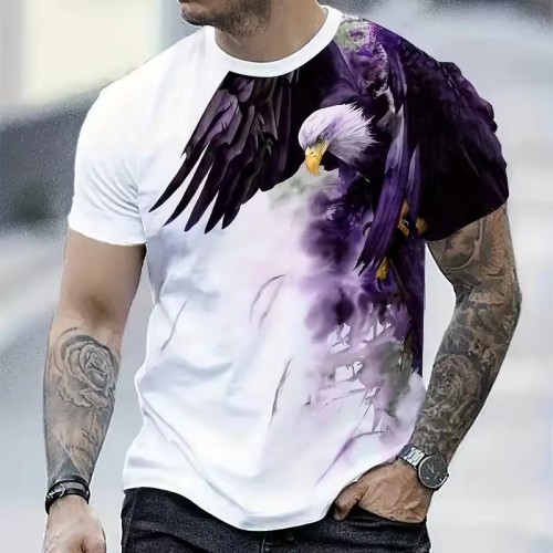 Mens Bald Eagle Printed T-Shirt