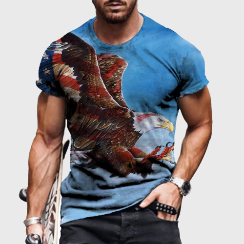 Bald Eagle Flag Printed T-Shirt