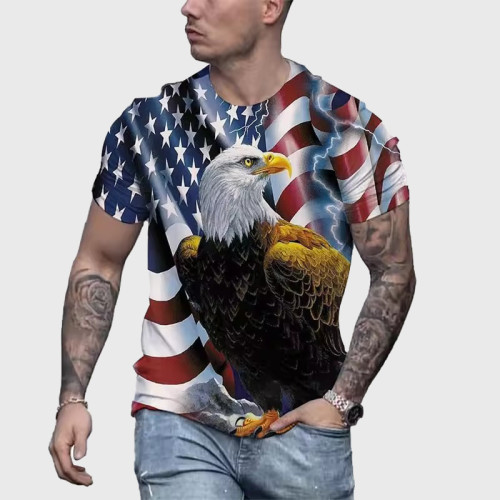 Flag Eagle Printed T-Shirt