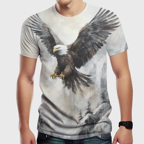 Mountain Bald Eagle Graphic T-Shirt