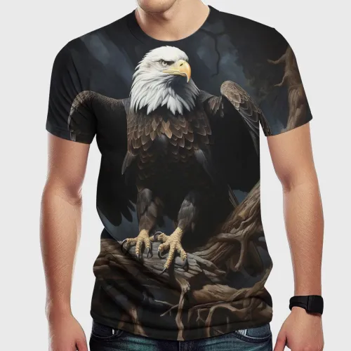 Casual Bald Eagle Graphic T-Shirt