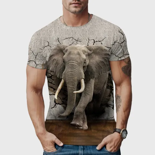Elephant Through The Wall Graphic T-Shirt