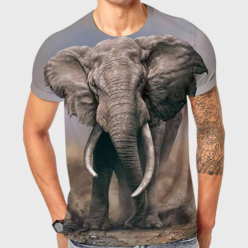 Safari Elephant Graphic T-Shirt