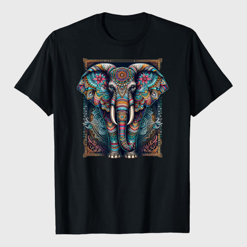 Mandala Elephant Indian Elephant T-Shirt