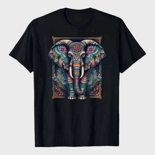 Mandala Elephant Indian Elephant T-Shirt