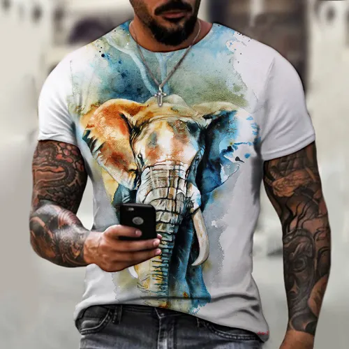 Watercolor Elephant Art Print T-Shirt