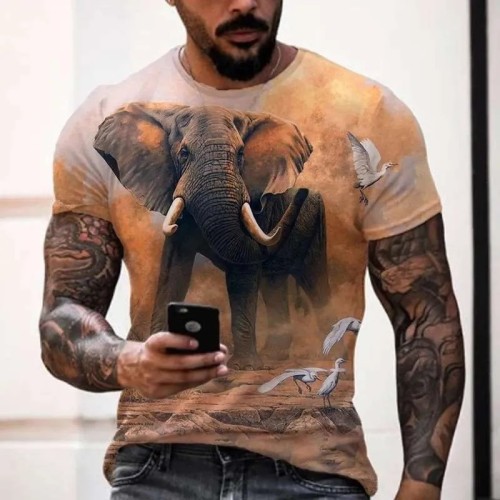 Wildlife Elephant Printed T-Shirt
