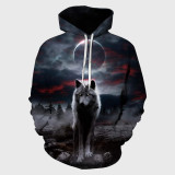 Night Moon Wolf Hoodie