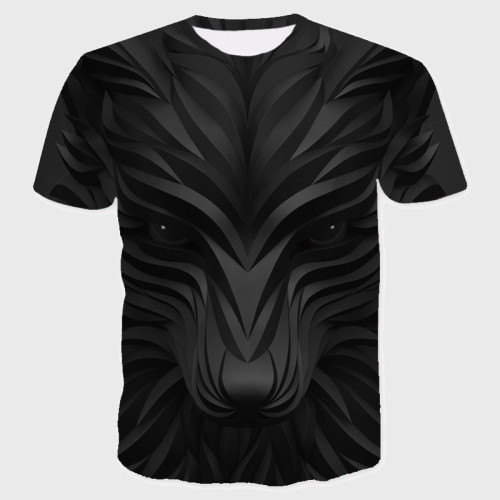 3D Geometric Fox Print T-Shirt