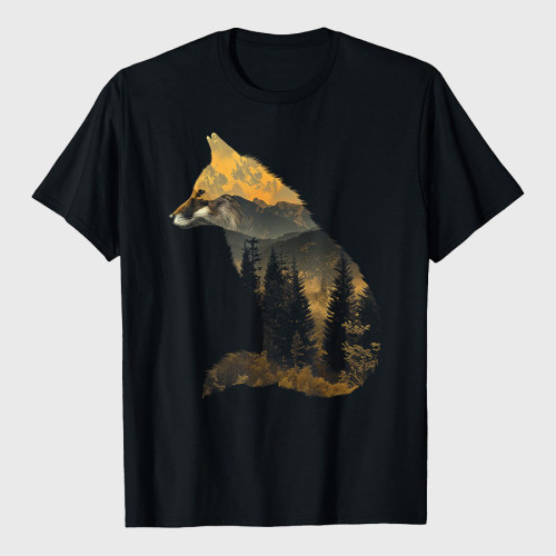 Fox Forest Nature Lover Mountains Hiking Camping T-Shirt