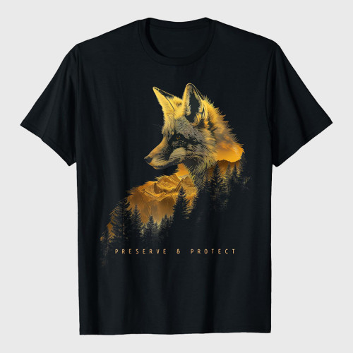 Fox Forest Protect Preserve Hiking Camping Nature Lover T-Shirt