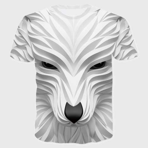 3D Geometric Fox Print T-Shirt