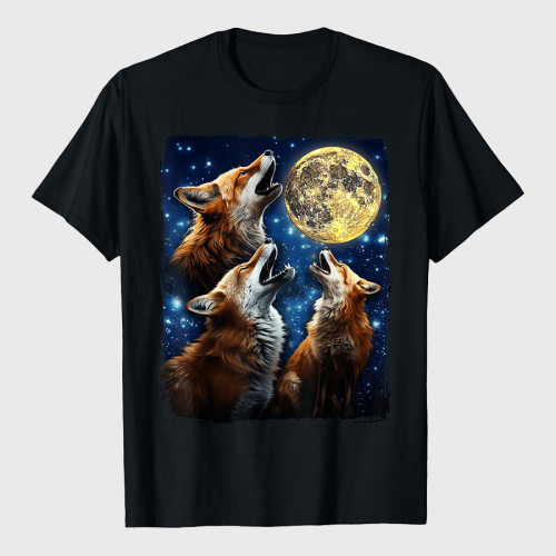 Foxes Howling At Moon Fox T-Shirt
