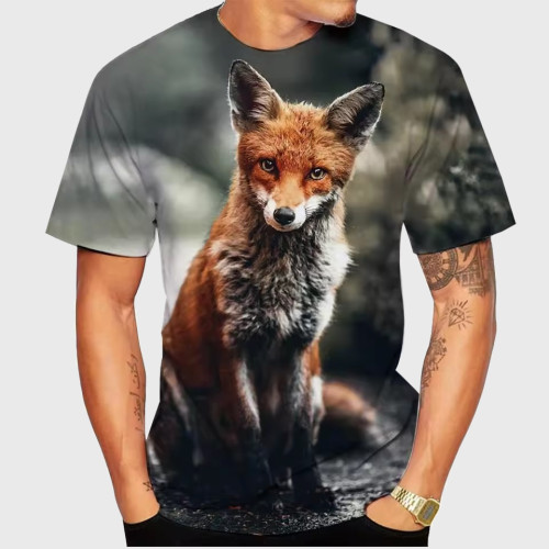 Cute Fox Print T-Shirt