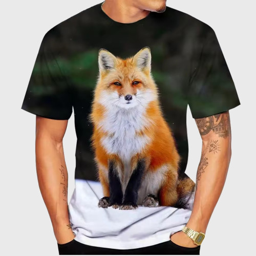 3D Red Fox Graphic T-Shirt