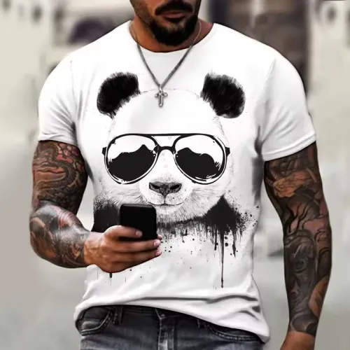 Panda With Sunglasses White T-Shirt
