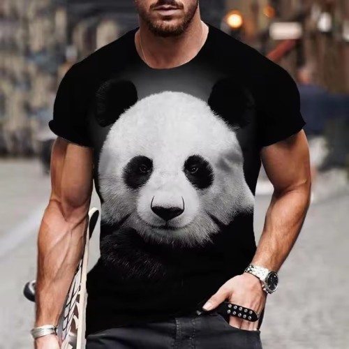 Mens Panda Head Graphic T-Shirt