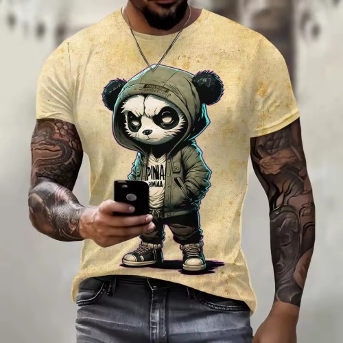 Mens Cool Panda Graphic T-Shirt