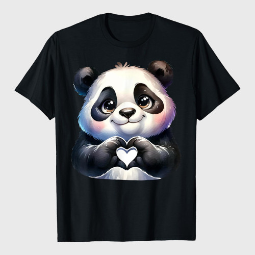 Funny Panda Love Heart Giant Panda Bear T-Shirt