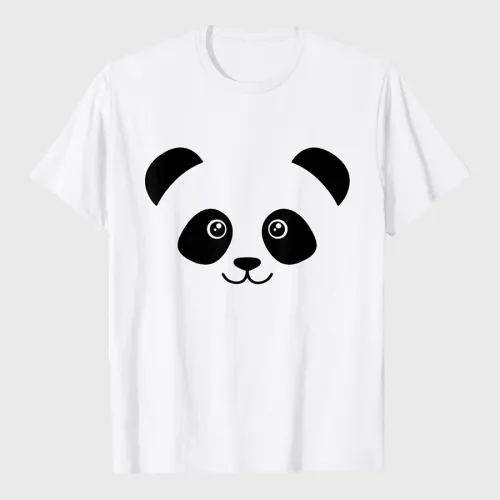 Cute Little Panda Face Design T-Shirt