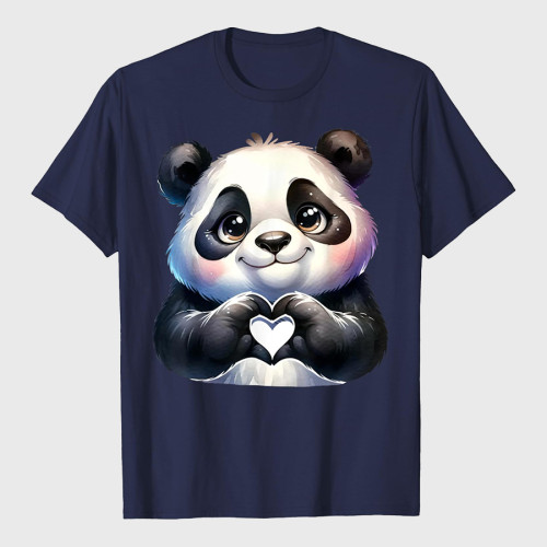 Funny Panda Love Heart Giant Panda Bear T-Shirt
