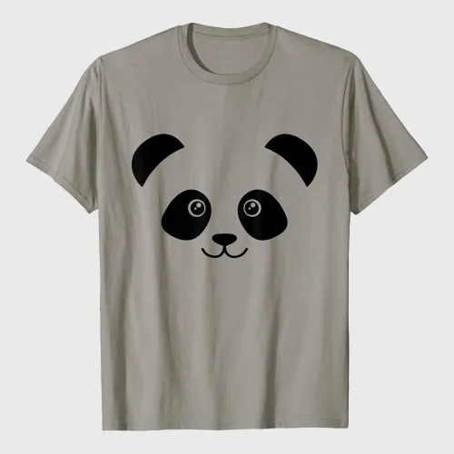 Cute Little Panda Face Design T-Shirt