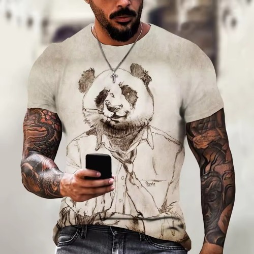Panda Drawing Graphic T-Shirt