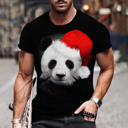 Christmas Panda Graphic T-Shirt